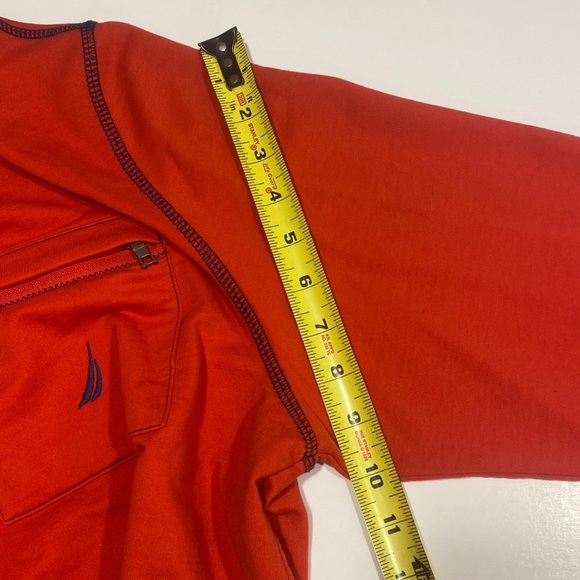 🎉2/$20 Nautica Mens Large Collared LongSleeve Zipper Polo Bright Red Golf Shirt - Picture 10 of 15